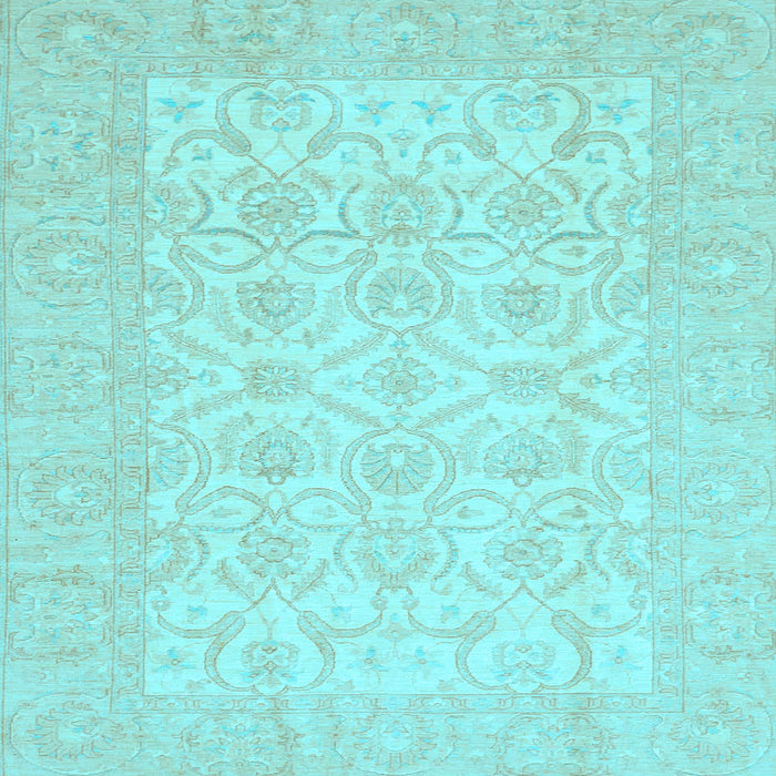 Square Machine Washable Oriental Light Blue Traditional Rug, wshabs728lblu