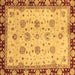 Square Oriental Brown Traditional Rug, abs729brn