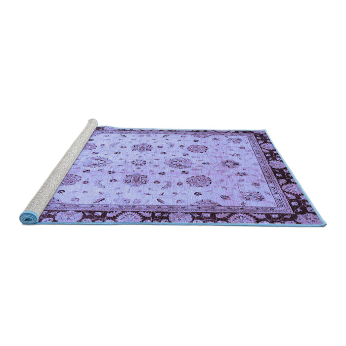 Sideview of Machine Washable Oriental Blue Traditional Rug, wshabs729blu