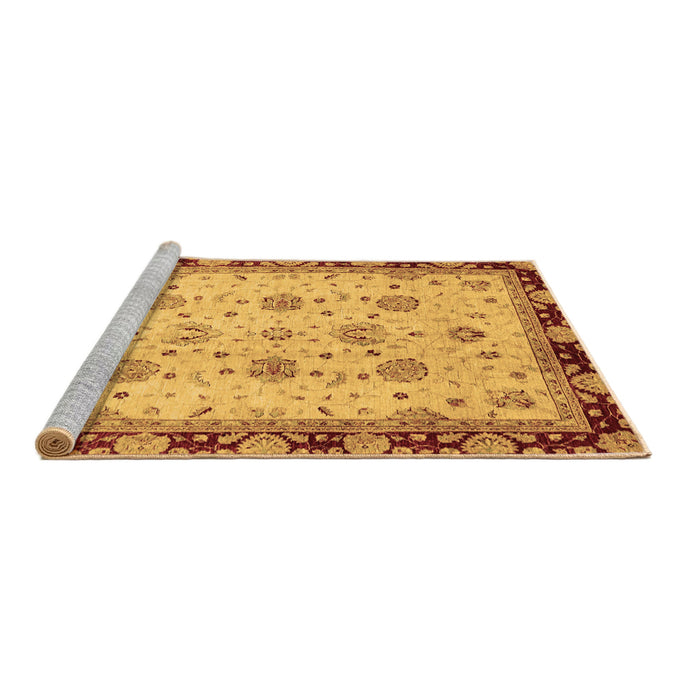 Sideview of Machine Washable Oriental Brown Traditional Rug, wshabs729brn