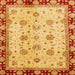 Square Machine Washable Abstract Saffron Yellow Rug, wshabs729