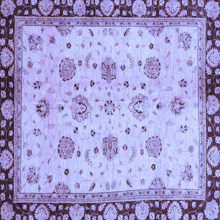 Square Machine Washable Oriental Blue Traditional Rug, wshabs729blu