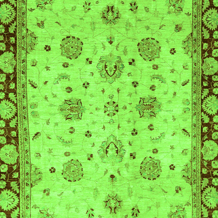 Machine Washable Oriental Green Traditional Area Rugs, wshabs729grn