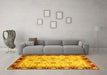 Machine Washable Oriental Yellow Traditional Rug in a Living Room, wshabs729yw