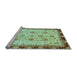 Sideview of Machine Washable Oriental Light Blue Traditional Rug, wshabs729lblu