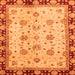 Square Machine Washable Oriental Orange Traditional Area Rugs, wshabs729org