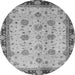 Round Machine Washable Oriental Gray Traditional Rug, wshabs729gry