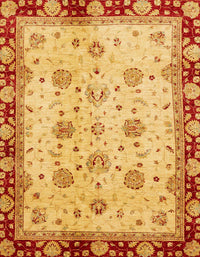 Machine Washable Abstract Saffron Yellow Rug, wshabs729