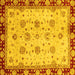 Square Oriental Yellow Traditional Rug, abs729yw