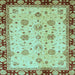 Square Oriental Light Blue Traditional Rug, abs729lblu