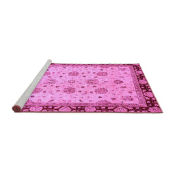 Sideview of Machine Washable Oriental Purple Traditional Area Rugs, wshabs729pur
