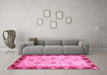 Machine Washable Oriental Pink Traditional Rug in a Living Room, wshabs729pnk