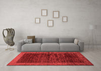 Machine Washable Abstract Red Modern Rug, wshabs72red