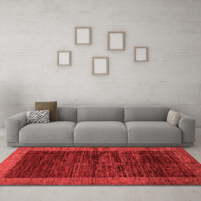 Modern Red Washable Rugs