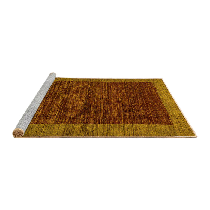 Sideview of Machine Washable Abstract Yellow Modern Rug, wshabs72yw