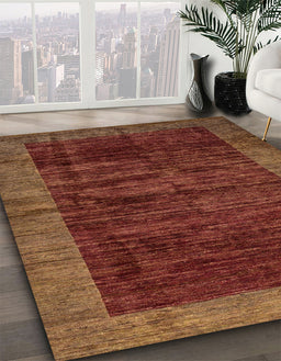 Abstract Red Modern Rug in Family Room, abs72