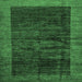 Square Machine Washable Abstract Emerald Green Modern Area Rugs, wshabs72emgrn