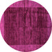 Round Machine Washable Abstract Pink Modern Rug, wshabs72pnk