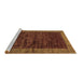 Sideview of Machine Washable Abstract Brown Modern Rug, wshabs72brn