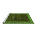 Sideview of Machine Washable Abstract Green Modern Area Rugs, wshabs72grn