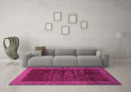 Machine Washable Abstract Pink Modern Rug in a Living Room, wshabs72pnk