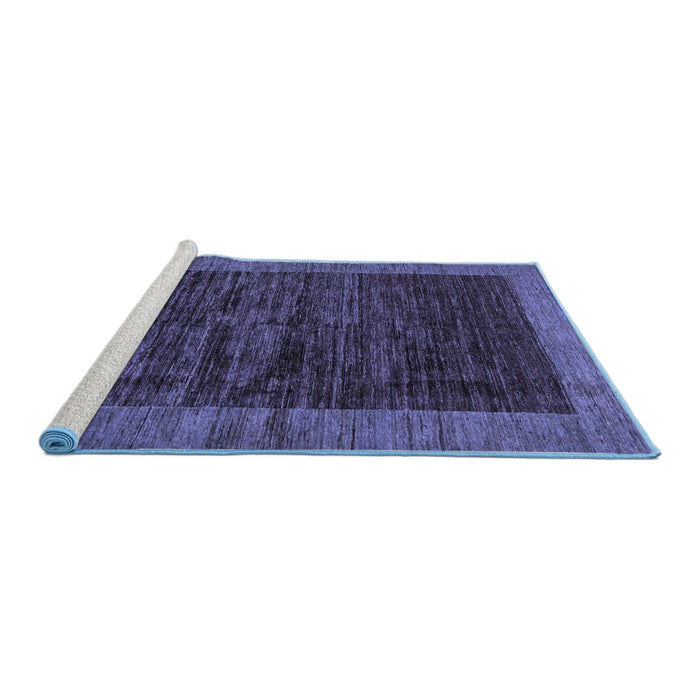 Sideview of Machine Washable Abstract Blue Modern Rug, wshabs72blu