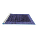 Sideview of Machine Washable Abstract Blue Modern Rug, wshabs72blu