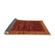 Sideview of Abstract Orange Modern Rug, abs72org