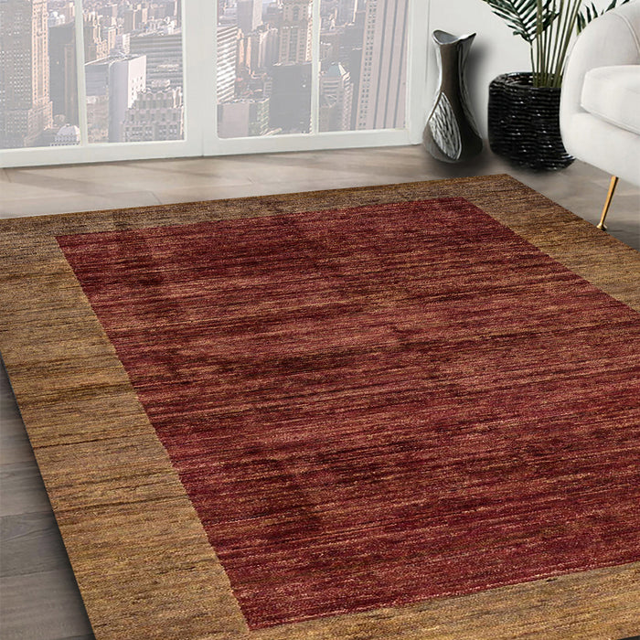 Machine Washable Abstract Red Rug in a Family Room, wshabs72