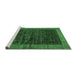 Sideview of Machine Washable Abstract Emerald Green Modern Area Rugs, wshabs72emgrn