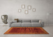 Machine Washable Abstract Orange Modern Area Rugs in a Living Room, wshabs72org