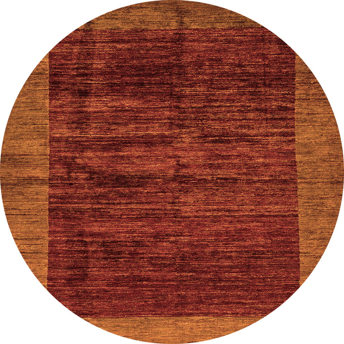 Round Machine Washable Abstract Orange Modern Area Rugs, wshabs72org