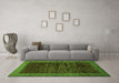 Machine Washable Abstract Green Modern Area Rugs in a Living Room,, wshabs72grn