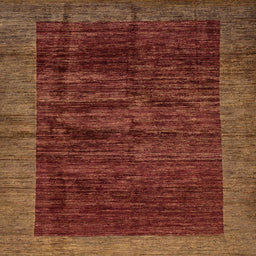 Square Machine Washable Abstract Red Rug, wshabs72