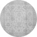 Round Oriental Gray Traditional Rug, abs730gry