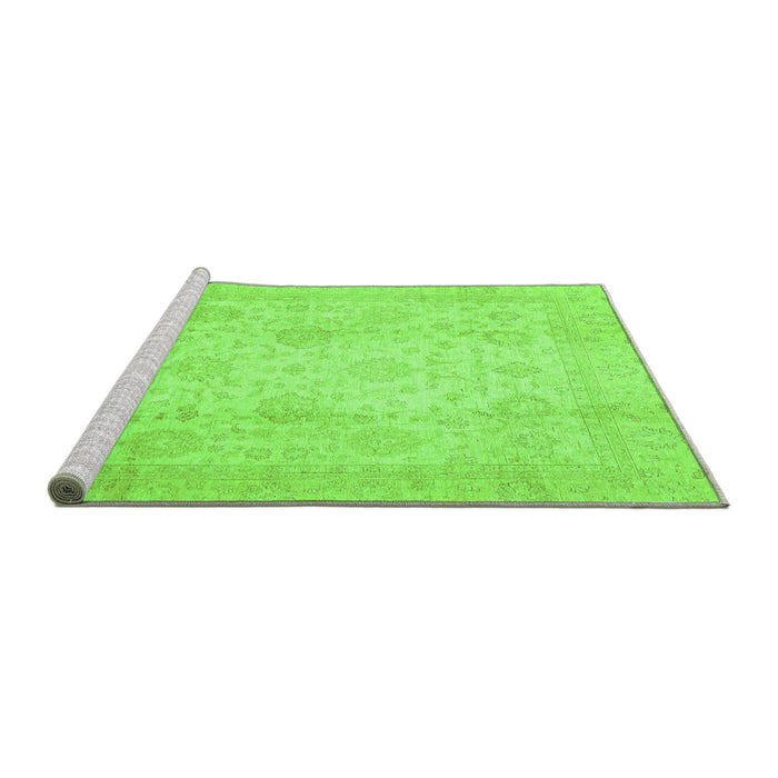 Sideview of Machine Washable Oriental Green Traditional Area Rugs, wshabs730grn