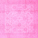 Square Oriental Pink Traditional Rug, abs730pnk