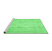 Sideview of Machine Washable Oriental Emerald Green Traditional Area Rugs, wshabs730emgrn