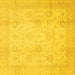 Square Oriental Yellow Traditional Rug, abs730yw