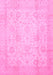 Machine Washable Oriental Pink Traditional Rug, wshabs730pnk