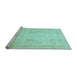 Sideview of Machine Washable Oriental Light Blue Traditional Rug, wshabs730lblu