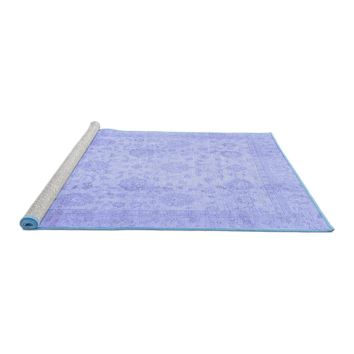 Sideview of Machine Washable Oriental Blue Traditional Rug, wshabs730blu