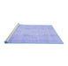 Sideview of Machine Washable Oriental Blue Traditional Rug, wshabs730blu