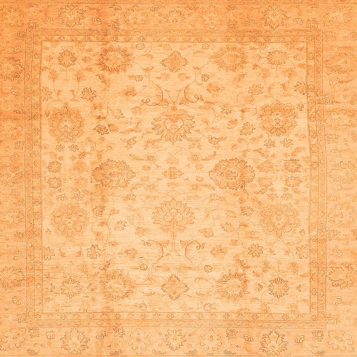 Square Oriental Orange Traditional Rug, abs730org