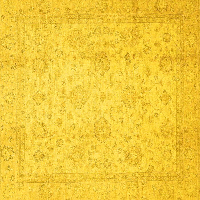 Square Machine Washable Oriental Yellow Traditional Rug, wshabs730yw
