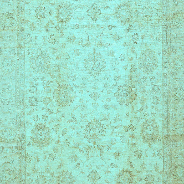 Machine Washable Oriental Light Blue Traditional Rug, wshabs730lblu