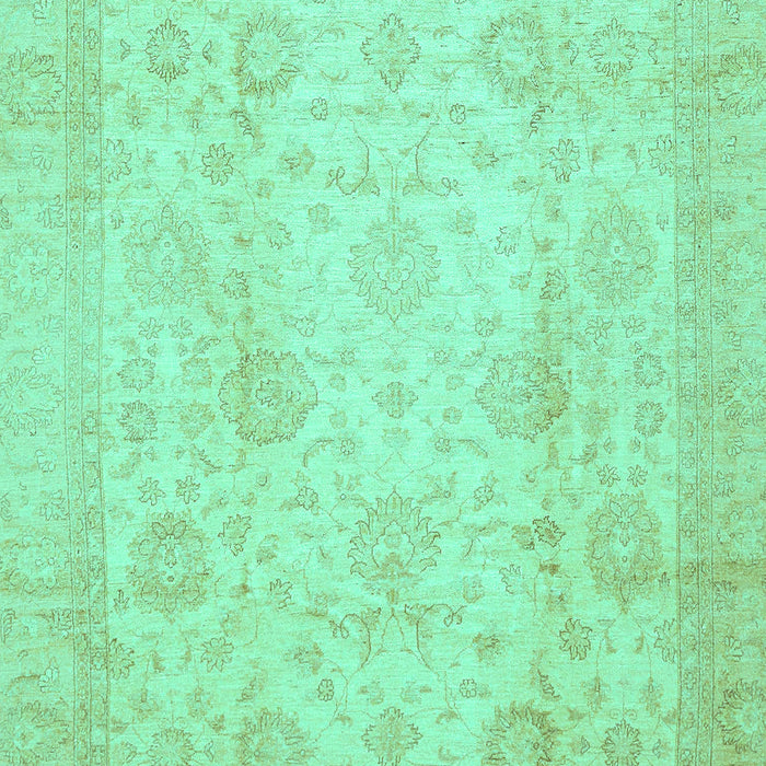 Machine Washable Oriental Turquoise Traditional Area Rugs, wshabs730turq