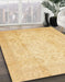 Machine Washable Abstract Mustard Yellow Rug in a Family Room, wshabs730