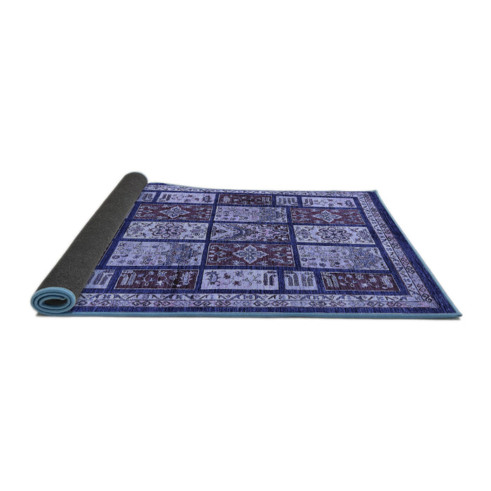 Sideview of Abstract Blue Modern Rug, abs731blu