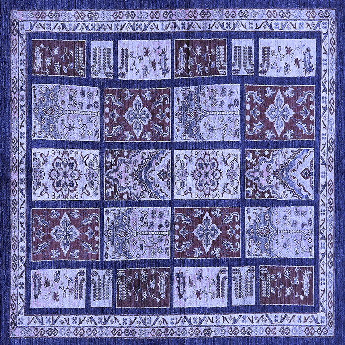 Square Machine Washable Abstract Blue Modern Rug, wshabs731blu